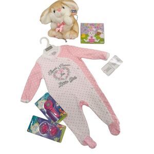 Baby Girl Quilted Onsie Sleeper with Baby Accessories